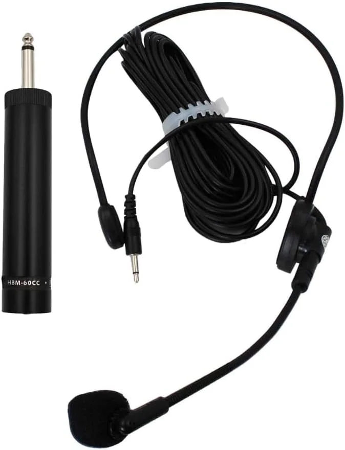 میکروفون هدبند حرفه ای جامپرز مدل HBM-60CC با کابل بلند، مشکی