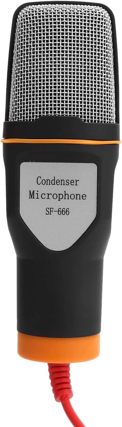 کیت میکروفون سیمی، میکروفون کاندنسر، حساسیت بالا، قابل حمل و ساده برای جلسات آنلاین و آموزش آنلاین (مشکی)