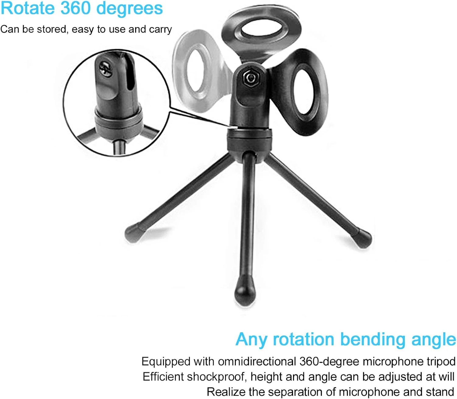 کیت میکروفون سیمی، میکروفون کاندنسر، حساسیت بالا، قابل حمل و ساده برای جلسات آنلاین و آموزش آنلاین (مشکی)