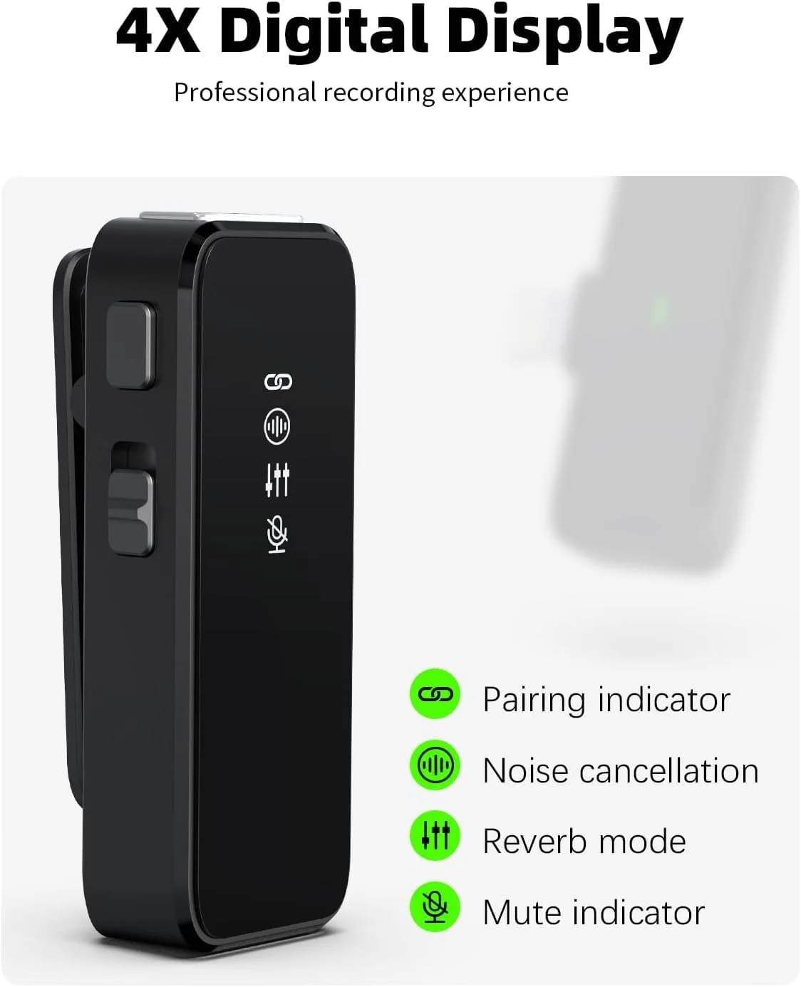 میکروفون بی سیم دوگانه Kanget برای آیفون و آیپد با محافظ باد - کیفیت صدای شفاف برای ضبط صدا، پخش زنده، میکروفون برای یوتیوبرها، فیسبوک، اینستاگرام و غیره.