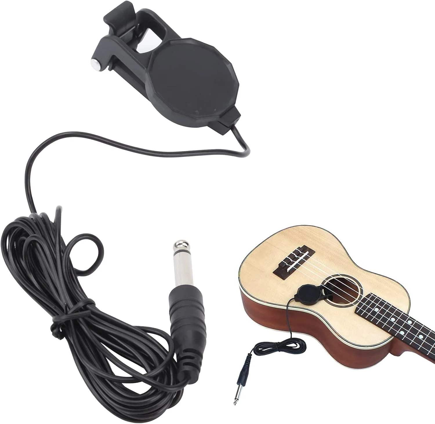 میکروفون گیره‌ای/نگهدارنده پیزو Jiawu برای گیتار آکوستیک، کیفیت صدای بهتر، سبک و قابل حمل، مناسب برای آموزش