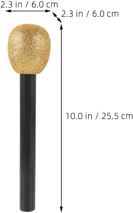 3 عدد میکروفون پلاستیکی تزئینی: میکروفون دکوری کارناوال، شبیه سازی مصنوعی برای اجرای صحنه، عکاسی، سخنرانی