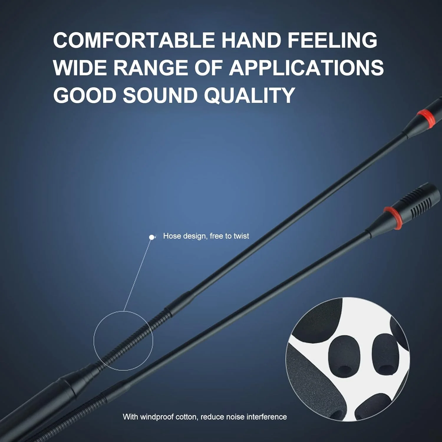 میکروفون گردن غازی JEOZBM، میکروفون های تریبونی انعطاف پذیر 16.5 اینچی، میکروفون کندانسور گردن غازی با فوم بادگیر برای پخش کنفرانس