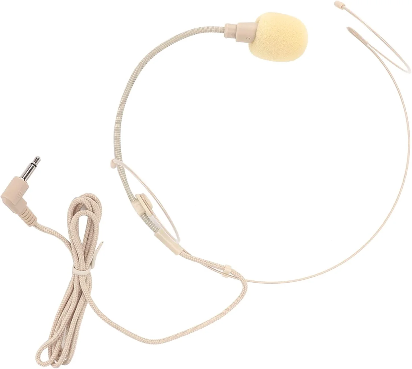 میکروفون سرگوشی Jectse با طراحی سبک و اثر پنهان‌سازی قوی، مناسب برای تفسیر و راهنما، رنگ بژ، شامل 1 عدد میکروفون و گیره ثابت