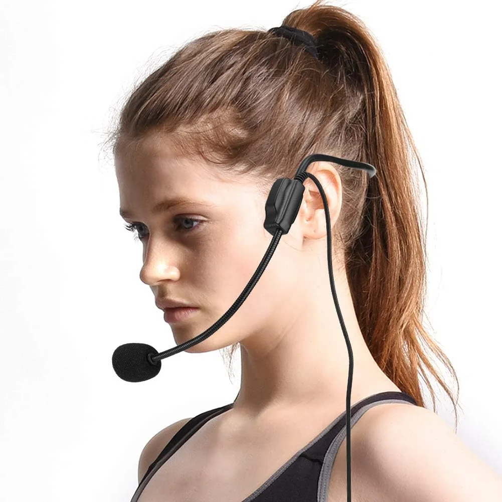 میکروفون مینی XLR 3 پین TA3F هدست مینی برای اجرا، 2 عدد میکروفون تقویت کننده برای ورزش، ABS + فلز