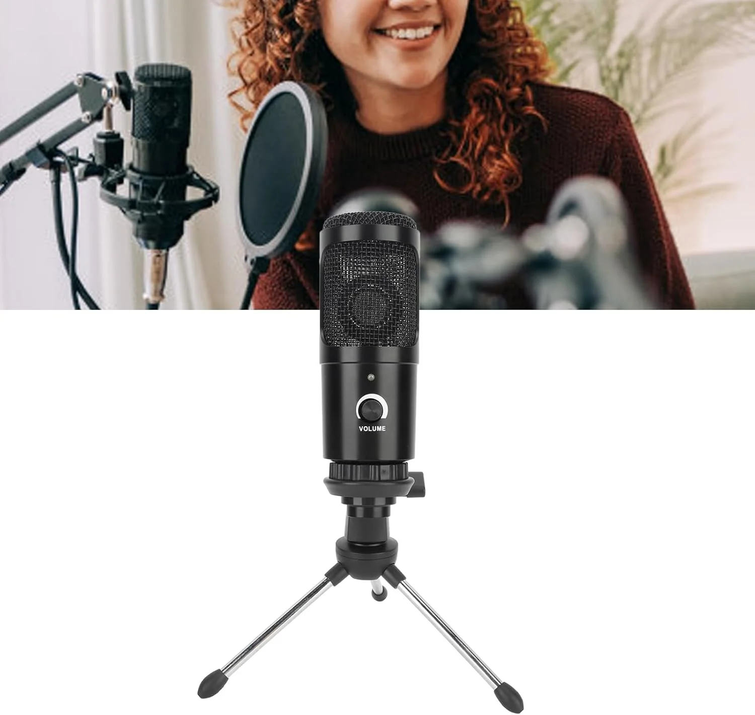 مجموعه میکروفون کاندنسر Jectse میکروفون کاندنسر برای بازی، پخش زنده و ضبط صدا برای تولیدکنندگان محتوا - مشکی