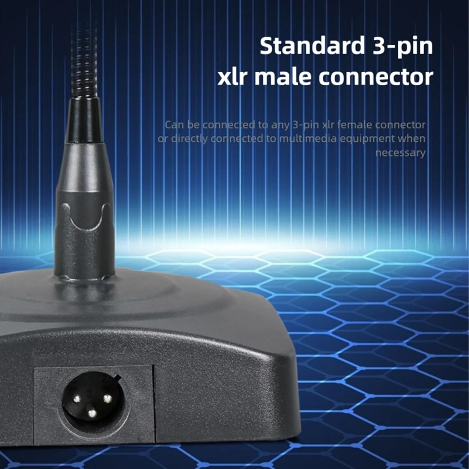 میکروفون رومیزی سیم دار گردن غازی کارآمد Jectse با دریافت یک طرفه صدا برای ضبط صدای واضح، میکروفون کندانسور حرفه ای سیم دار - انعطاف پذیری 360 درجه