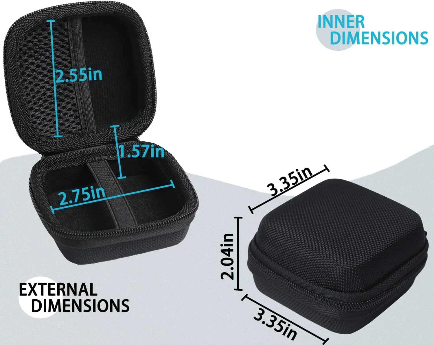 کیف محافظ سخت مسافرتی سازگار با حمل میکروفون، میکروفون یقه ای بی سیم (فقط کیف)