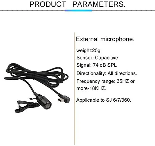 میکروفون کندانسور با گیره کراوات برای SJCAM SJ7 / SJ6 / SJ360