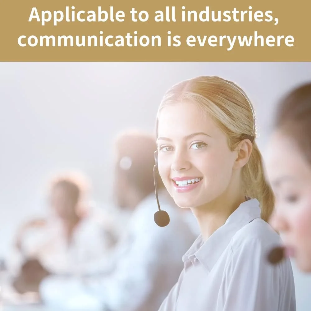 میکروفون کاندنسر مینی سیمی هدست، میکروفون قابل حمل 3.5 میلی متری برای تقویت کننده صدای بلندگو، برای کنفرانس/استیج/تدریس/راهنما/گردشگری و غیره