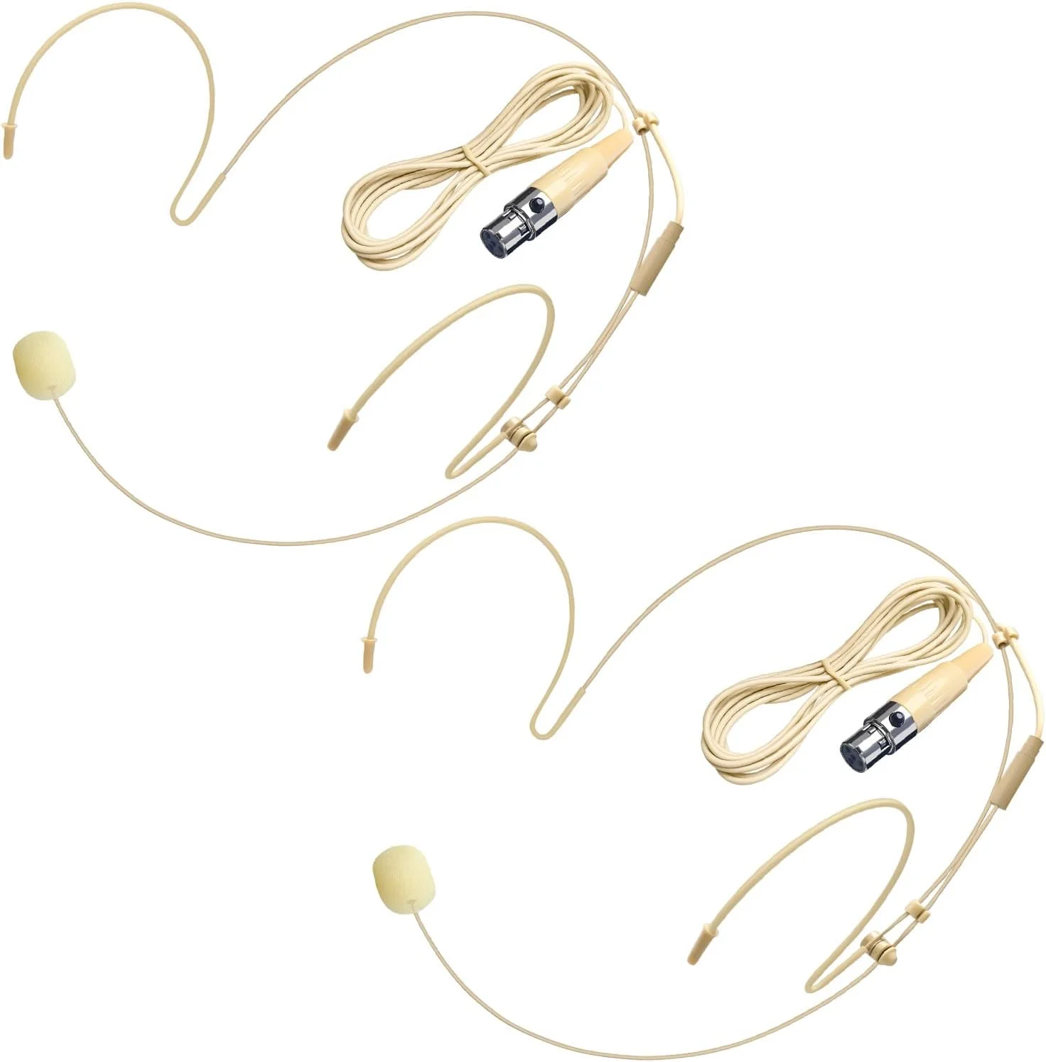 بسته 2 عددی هدست/میکروفون سرگوشی دوگانه، میکروفون کندانسور مینی XLR 4 پین آویز گوشی همه جهته سازگار با Shure