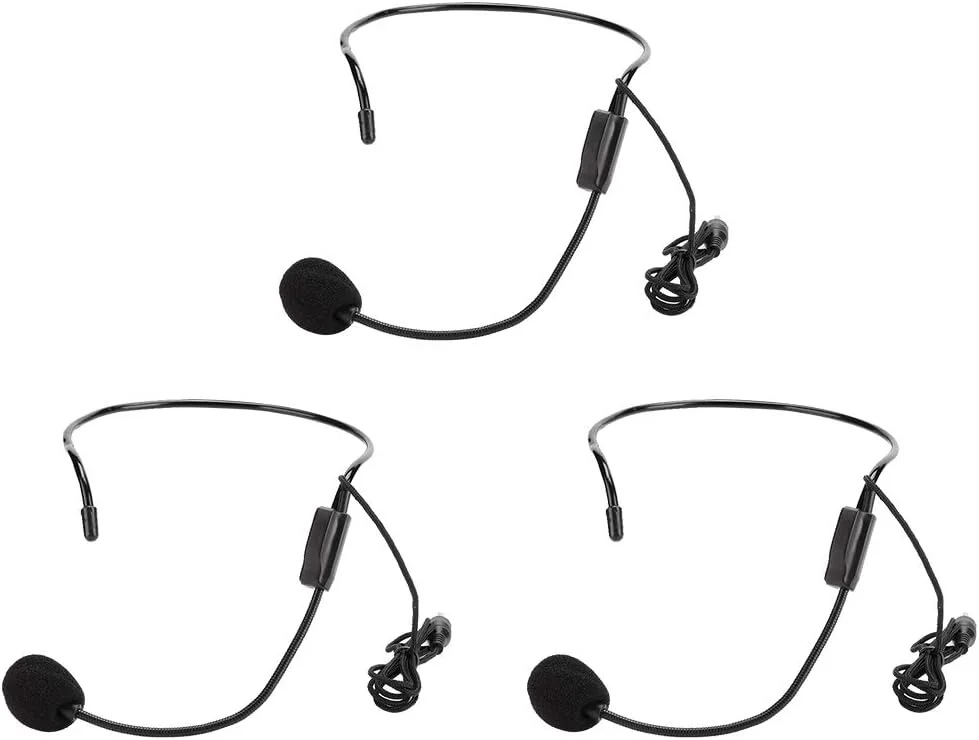 میکروفون هدست، میکروفون هدست ABS + فلز 3 عددی، میکروفون کندانسور سیمی با جک 3.5 میلی متری برای راهنمای خرید