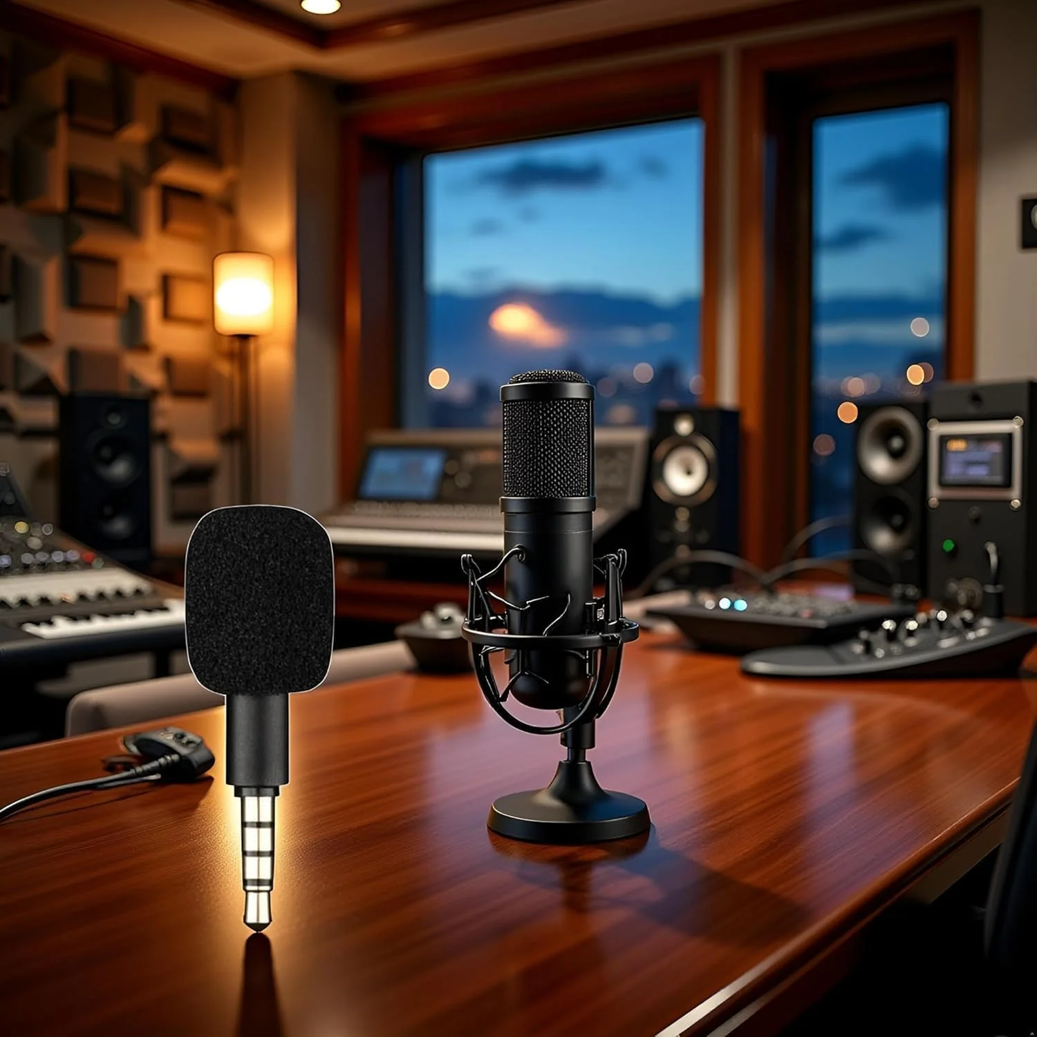 میکروفون کوچک قابل حمل مشکی 4 پل با جک 3.5 میلی متری Aux، میکروفون کارائوکه 4 پل/ 3 پل برای ضبط کننده، تلفن همراه، تلفن هوشمند، کامپیوتر، لپ تاپ، میکروفون های کندانسور، لوازم جانبی میکروفون