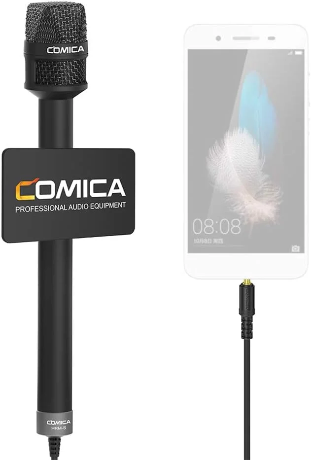 میکروفون مصاحبه دستی HRM-S برای گوشی هوشمند، پلاگ 3.5 میلی متری TRRS، میکروفون کندانسور کاردیوئید
