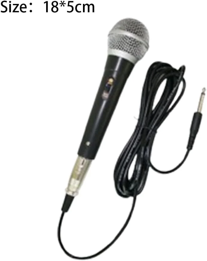 میکروفون دستی سیم دار - میکروفون دینامیک وکال با کابل 3 متری و کلید روشن/خاموش، ایده آل برای سخنرانی، کارائوکه، پخش زنده خانگی و جلسات