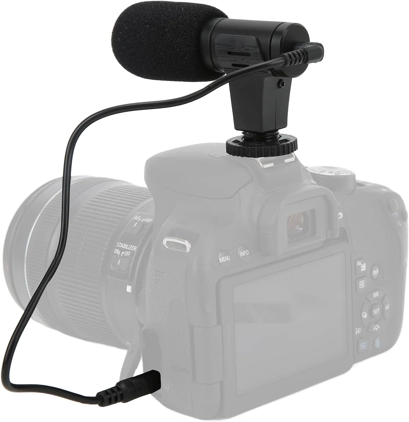 میکروفون Haofy Mic 06، میکروفون تلفن همراه، اسفنج ضد باد برای ضبط ویدیو، تک جهته برای ولاگر، جنس ABS