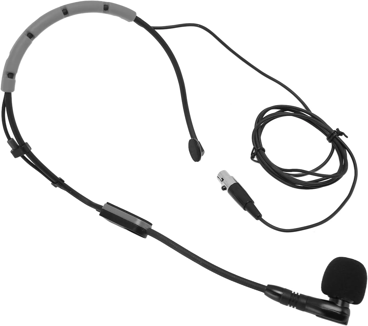 میکروفون تک گوشی GOWENIC، میکروفون کندانسور هدست با ساختار آبگریز و دریافت صدای شفاف برای PGA31 SM31 SM35 (خاکستری)