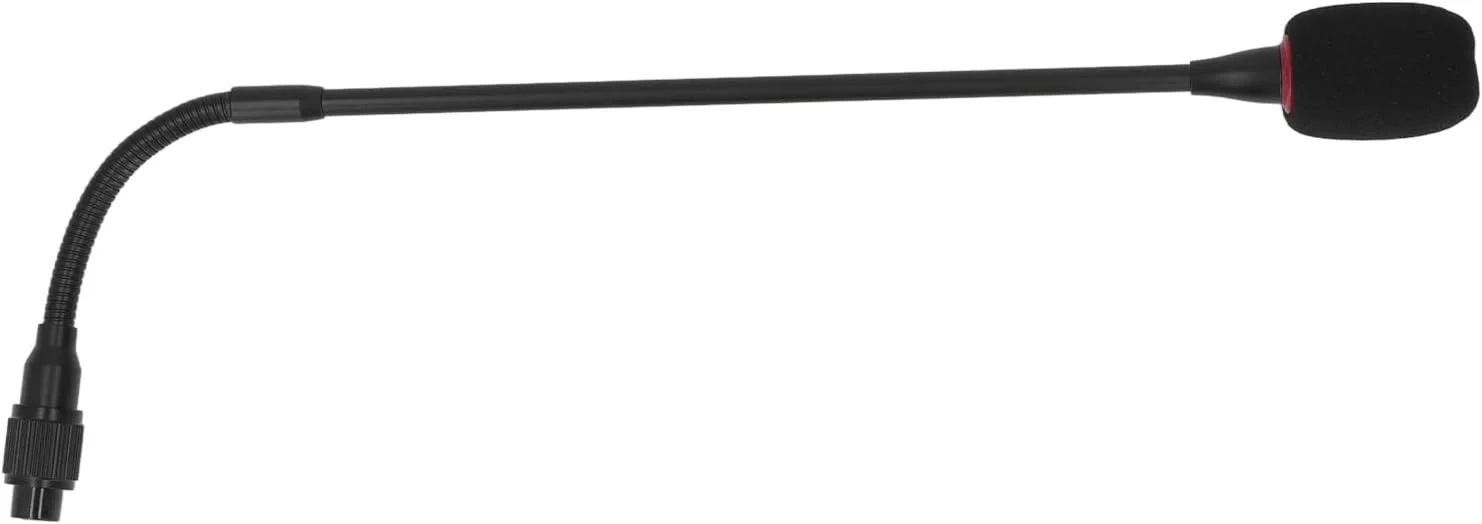 میکروفون 42 سانتی متری GOWENIC با آلیاژ آلومینیوم انعطاف پذیر، پنبه ضد باد، چراغ نشانگر برای کنفرانس