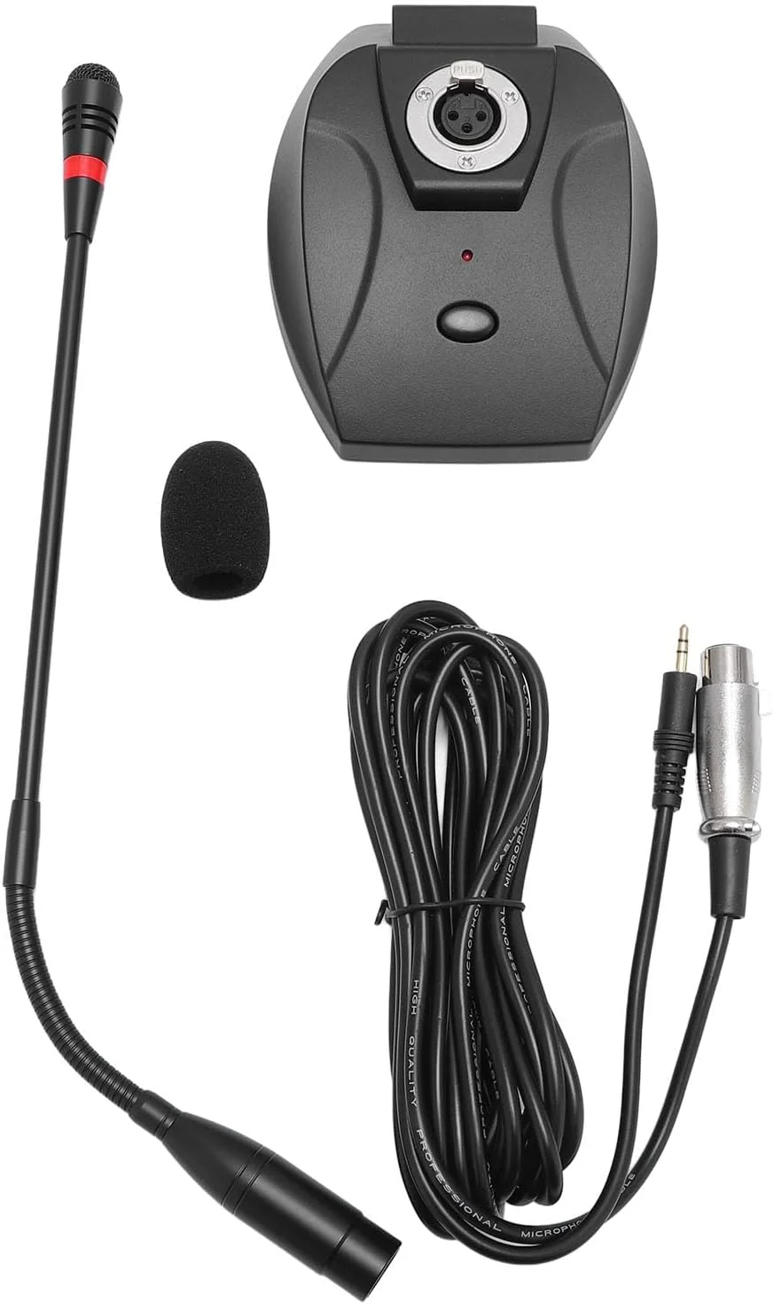 میکروفون کندانسر GOWENIC، میکروفون گردن غازی کاردیوئید با کانکتور XLR و پایه ضد لغزش برای سخنرانی ها، کنفرانس ها، جلسات ویدیویی