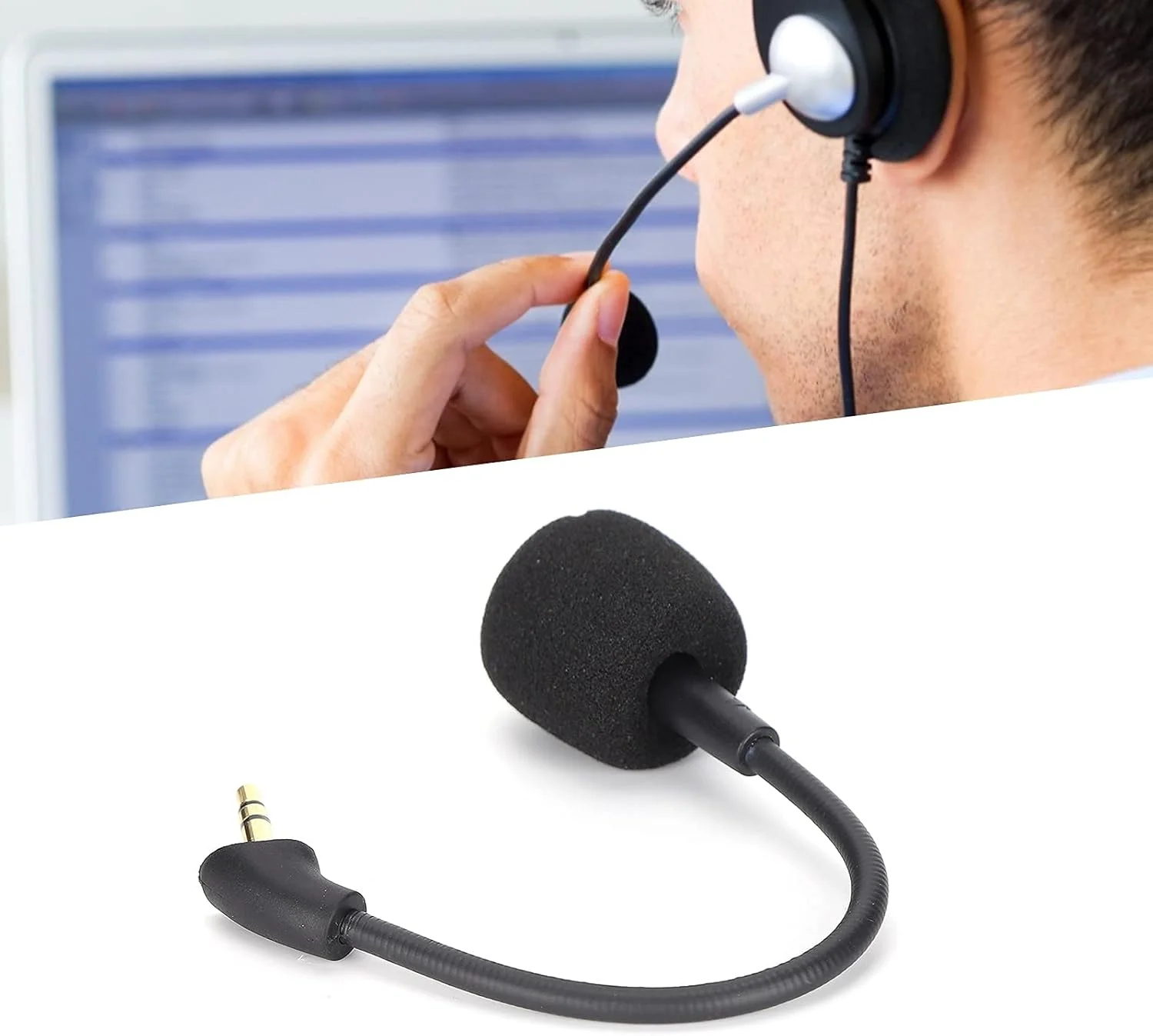 میکروفون کندانسور صوتی، میکروفون جایگزین هدست با قابلیت حذف نویز برای Kingston HyperX Cloud Mix، اتصال 3.5 میلی‌متری