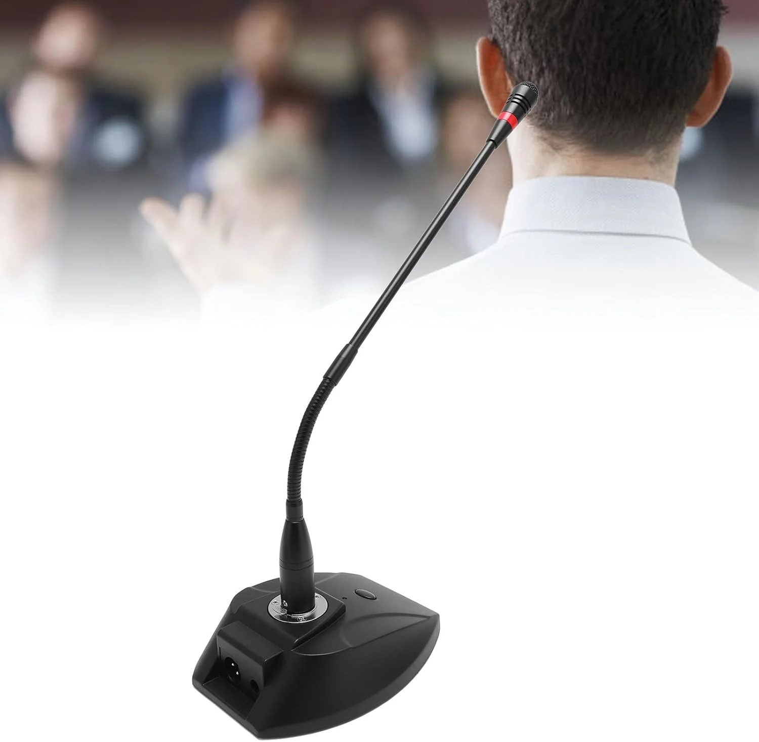 میکروفون گردن غازی، میکروفون کاندنسر رومیزی XLR با بادگیر، کیفیت صدای حرفه ای برای سخنرانی ها، کنفرانس های ویدئویی و جلسات