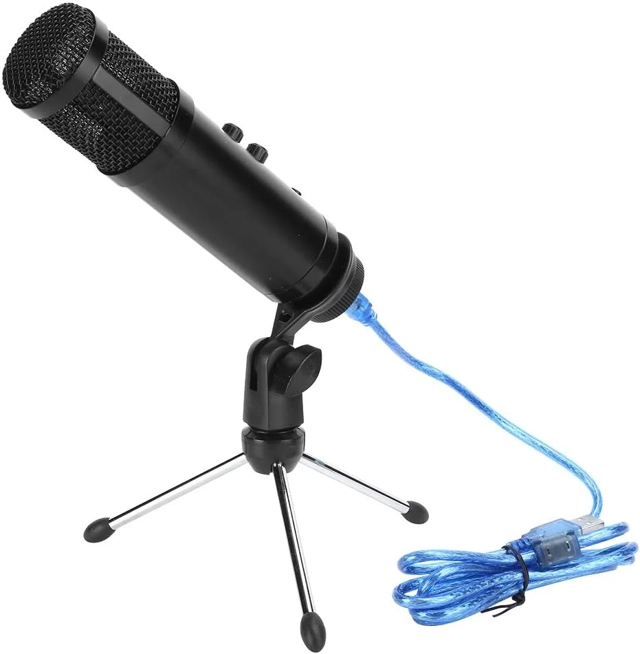 کیت میکروفون استودیویی GOWENIC، میکروفون کاردیوئید خازنی کارائوکه سیمی USB با پایه براکت و پاپ فیلتر برای سازهای موسیقی، پخش، مصاحبه، ضبط