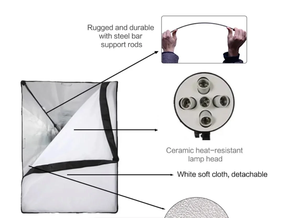 سافت باکس هولدر 5 لامپه Diamond با ابعاد 50 در 70 سانتی متر