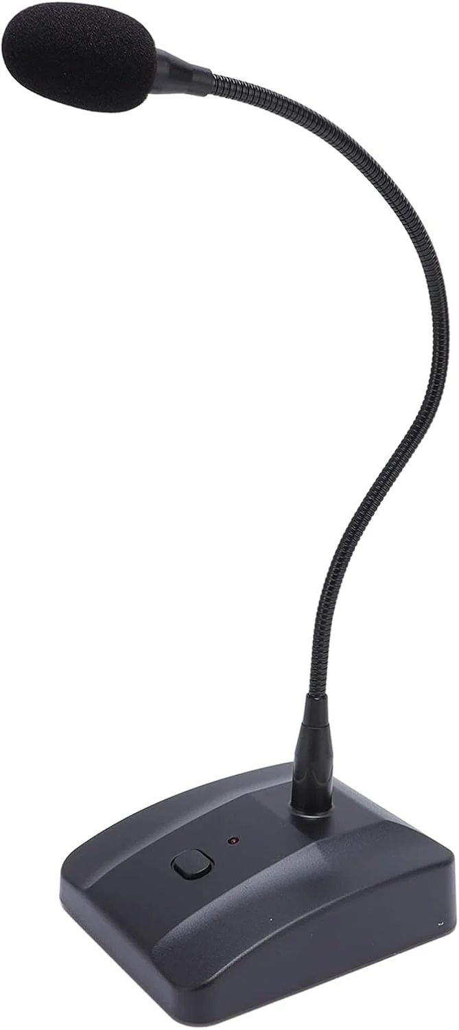 میکروفون رومیزی گردن غازی، میکروفون کاندنسر XLR سیمی نصب شده روی میز با فوم بادگیر، کیفیت صدای حرفه ای برای سخنرانی ها و کنفرانس های ویدیویی
