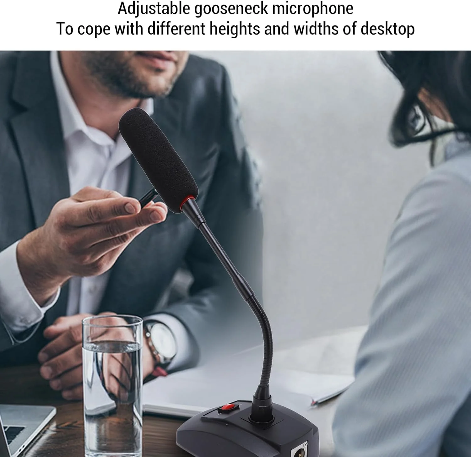 میکروفون کندانسور گردن غازی، میکروفون XLR رومیزی حرفه ای، کیفیت صدای چند منظوره برای سخنرانی، جلسه و کنفرانس