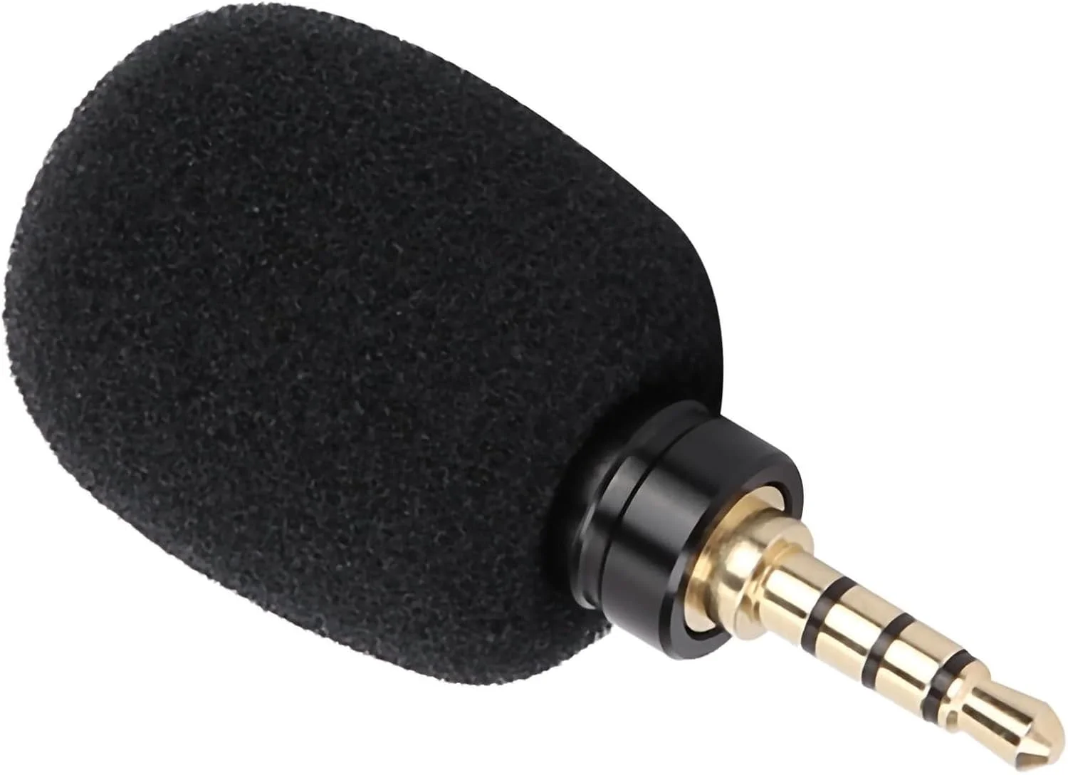 میکروفون کوچک عمومی، قابل حمل، با جک 3.5 میلی متری برای تلفن همراه هوشمند، میکروفون سبک و بادوام با کندانسور حساس برای صدای واضح، مشکی (دوشاخه مستقیم مونو 3.5 چهار قطبی)