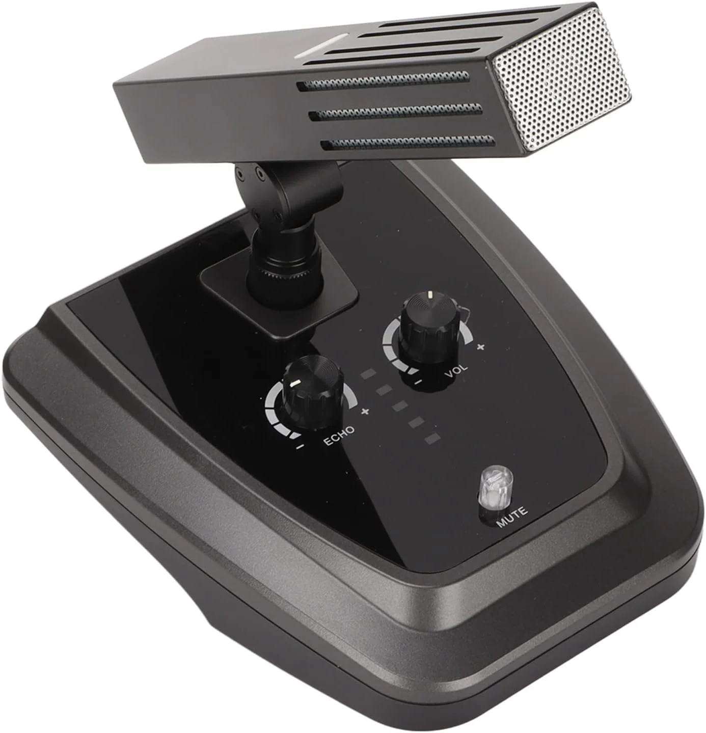 میکروفون کندانسور گردن غازی، سوئیچ خود قفل شونده مکانیکی با قابلیت تنظیم ریورب، میکروفون کندانسور کوچک رومیزی برای سخنرانی آنلاین و پخش