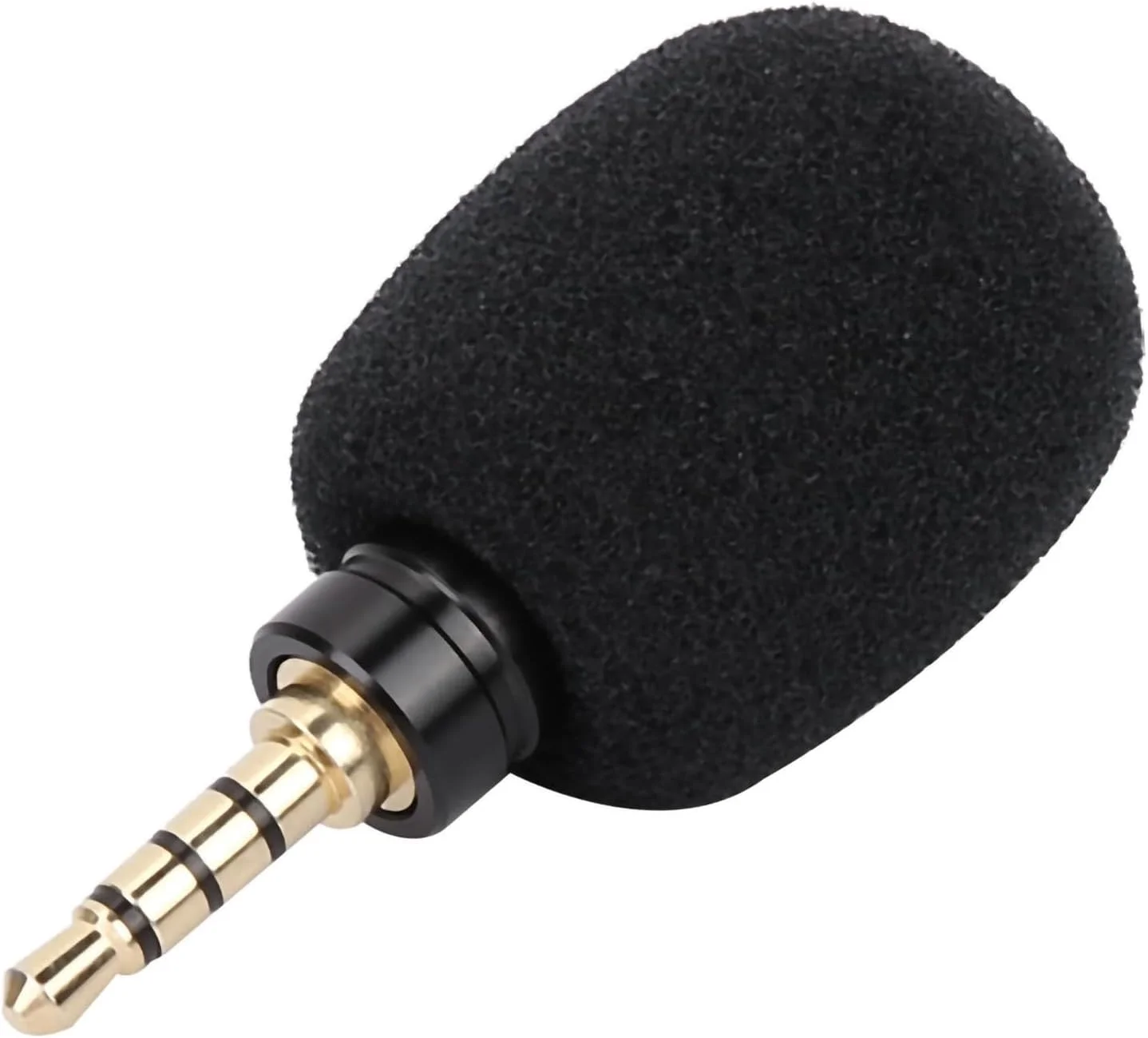 میکروفون کوچک عمومی، قابل حمل، با جک 3.5 میلی متری برای تلفن همراه هوشمند، میکروفون سبک و بادوام با کندانسور حساس برای صدای واضح، مشکی (دوشاخه مستقیم مونو 3.5 چهار قطبی)