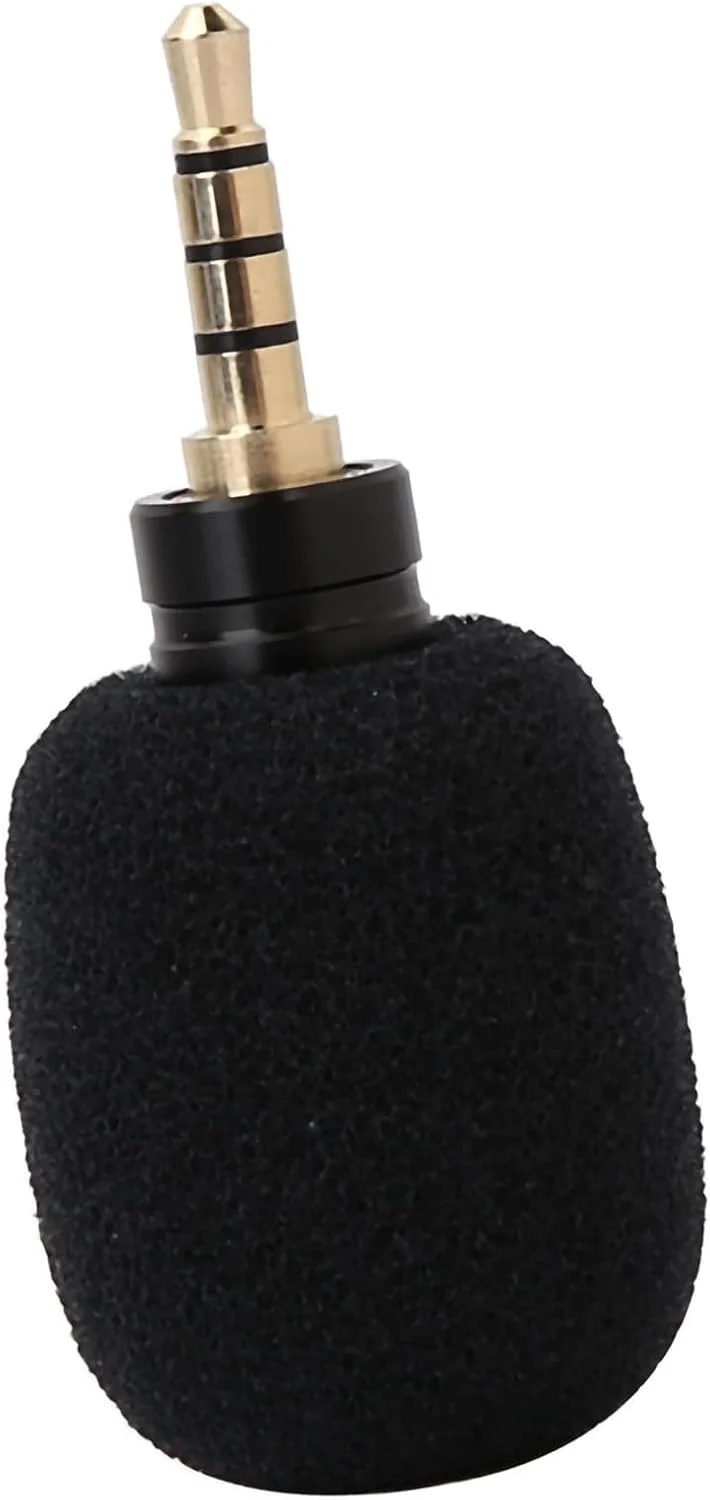 میکروفون کوچک عمومی، قابل حمل، با جک 3.5 میلی متری برای تلفن همراه هوشمند، میکروفون سبک و بادوام با کندانسور حساس برای صدای واضح، مشکی (دوشاخه مستقیم مونو 3.5 چهار قطبی)