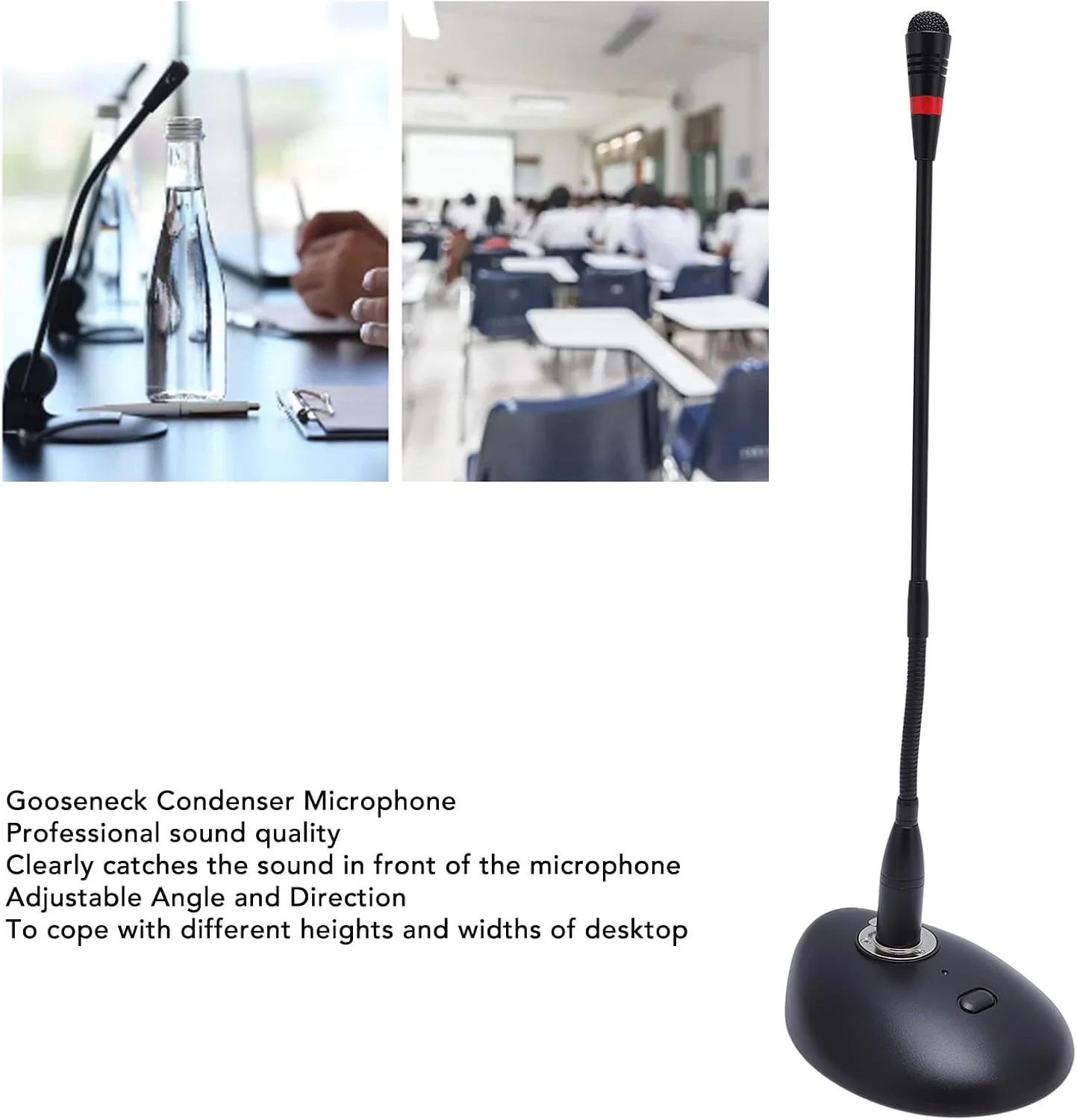 میکروفون کندانسور گردن غازی، میکروفون کاردیوئید XLR، میکروفون رومیزی برای کنفرانس های ویدیویی، جلسات و سخنرانی ها