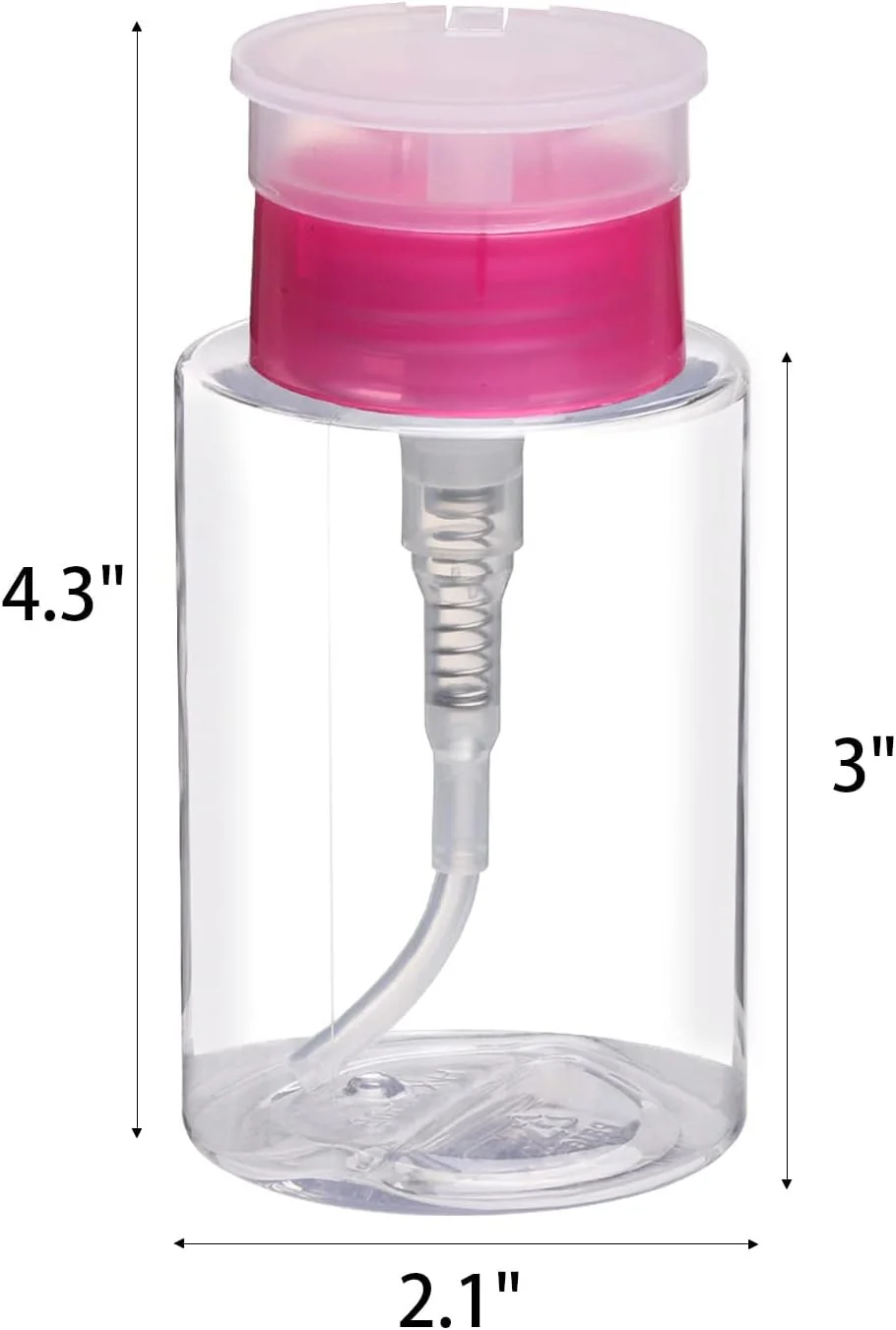 بسته ۳ عددی پمپ خالی پخش کننده لاک پاک کن، مناسب برای الکل، استون، لاک و پاک کننده آرایش، ۱۵۰ میلی لیتر، درب صورتی