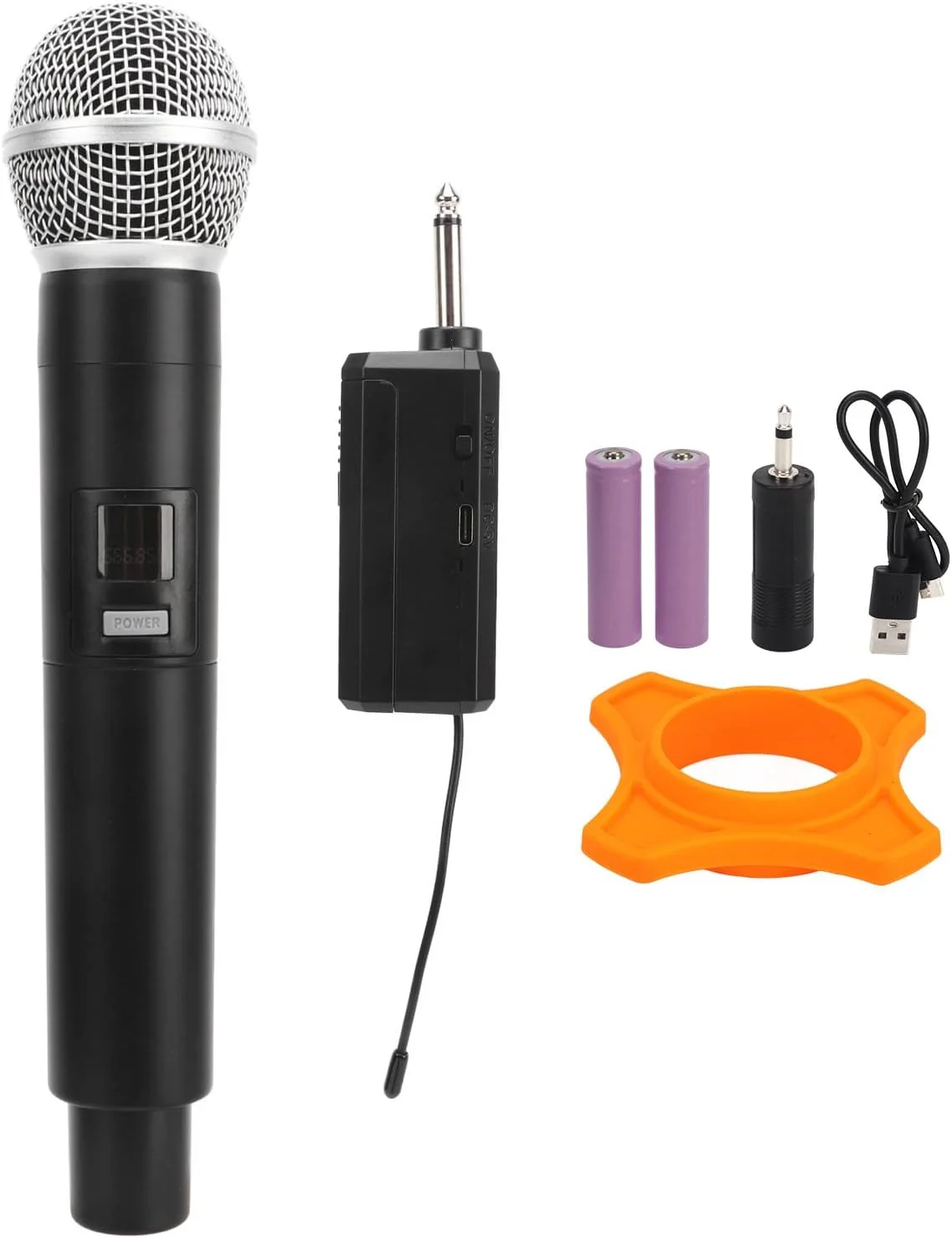 میکروفون فرکانس فوق العاده بالا، میکروفون دینامیک دستی کاردیوئید فلزی، برای اجرای صحنه، پخش زنده، استودیوی ضبط