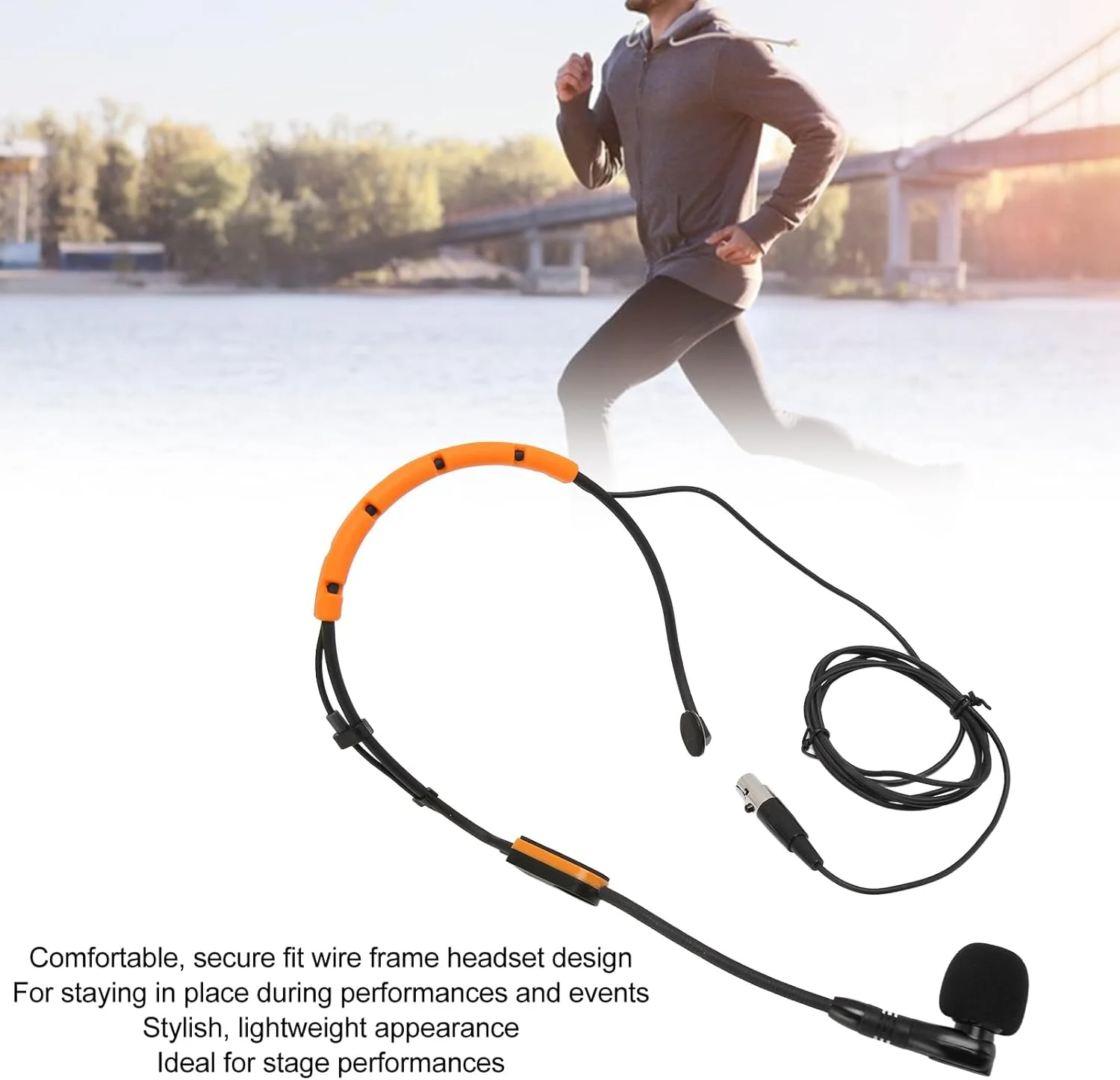 میکروفون خازنی هدست، میکروفون هدست، میکروفون خازنی هدست با ساختار آبگریز برای PGA31 SM31 SM35 (زرد)