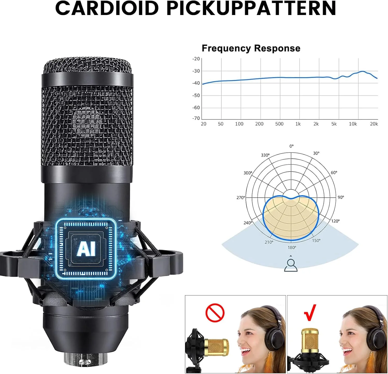 مجموعه تجهیزات پادکست برای 2 نفر، کارت صدا با میکروفون کاردیوئید BM800، مناسب برای گیمرها و میکسر DJ همه کاره، ایده آل برای پخش زنده، آواز، یوتیوب و بازی