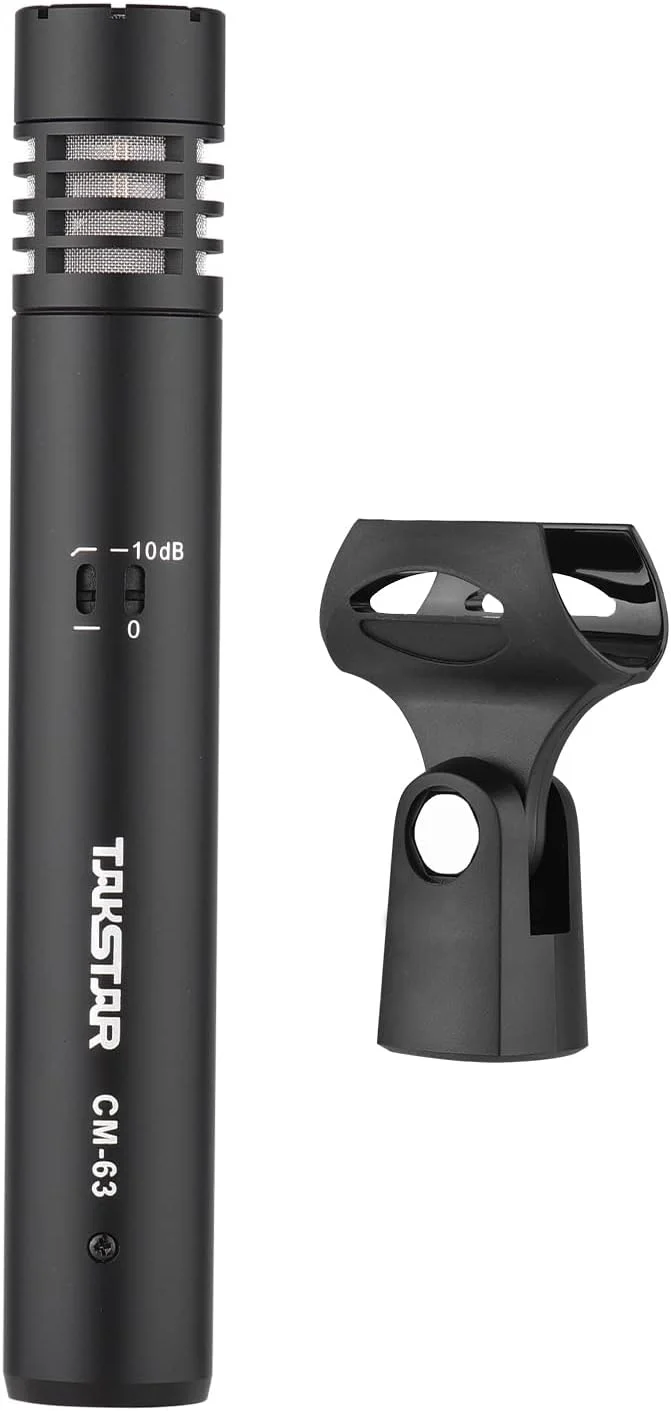 میکروفون کاندنسر دیافراگمی حرفه ای Fawoonu CM-63 مقاوم در برابر رطوبت XLR کاردیوئید با منبع تغذیه فانتوم 48 ولت برای استودیو، پخش، اجرای صحنه و نوازندگی