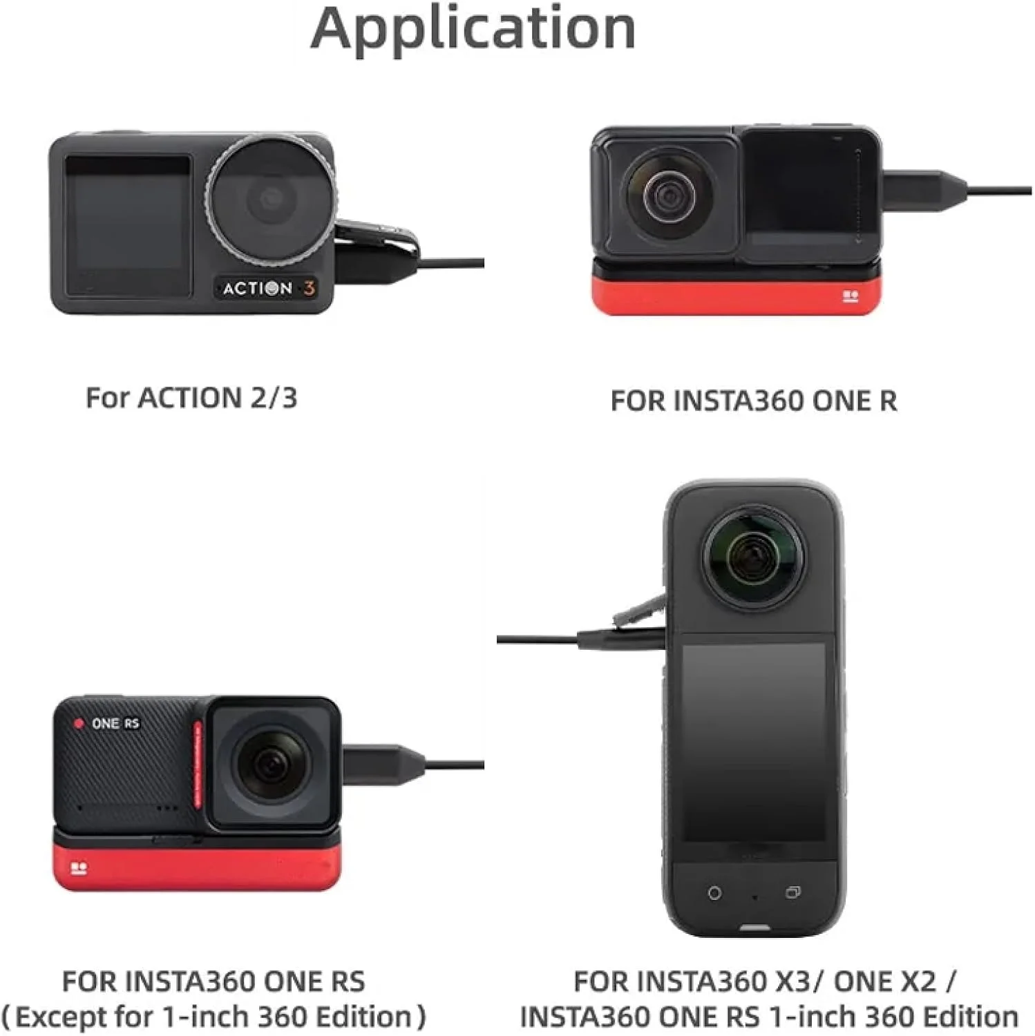 میکروفون یقه‌ای Fawoonu با اتصال Type-C، سازگار با ONE R/RS/X2/RS 1-inch 360 Edition Action 2/3، بدون نیاز به نصب