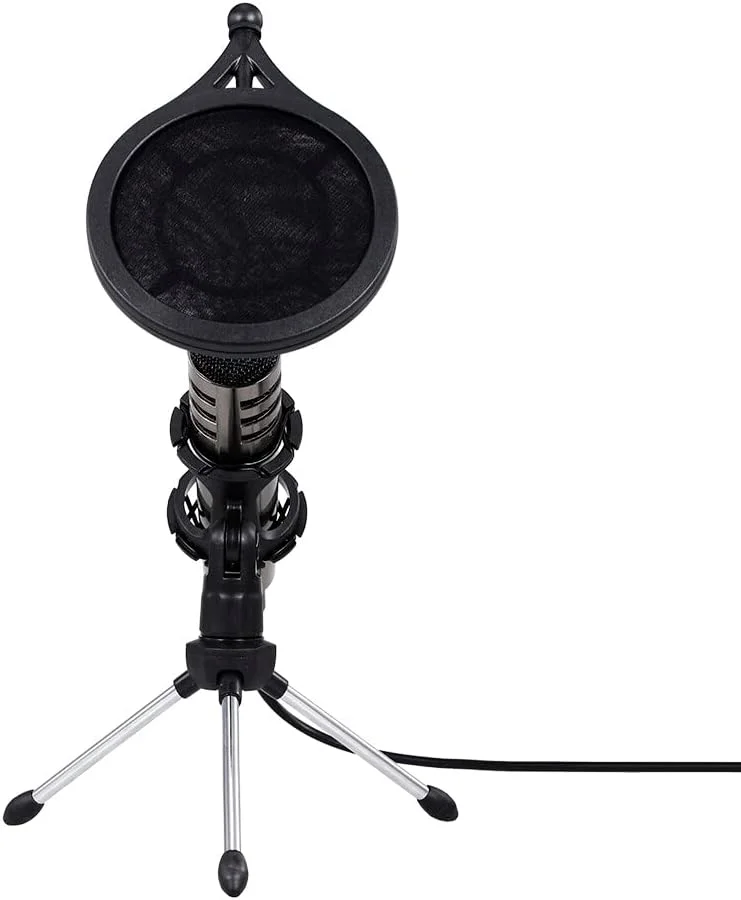 میکروفون کاندنسر چند منظوره Fawoonu کیت میکروفون 3.5 میلی متری تلفن همراه کامپیوتر کارائوکه میکروفون صدا با سه پایه