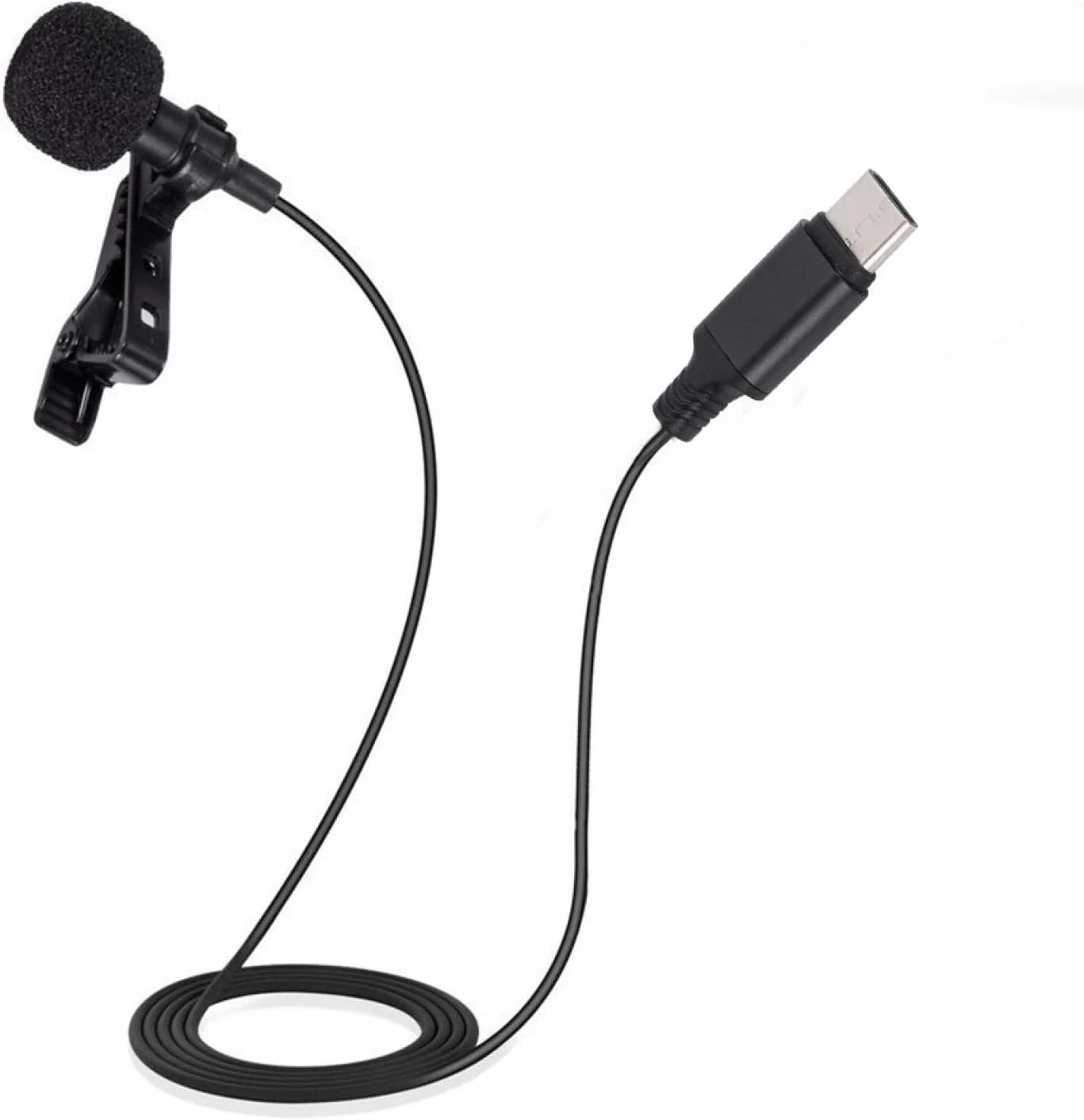 میکروفون یقه ای گیره دار مشکی با نرخ خرابی پایین، پلاستیکی، با کندانسور همه جهته