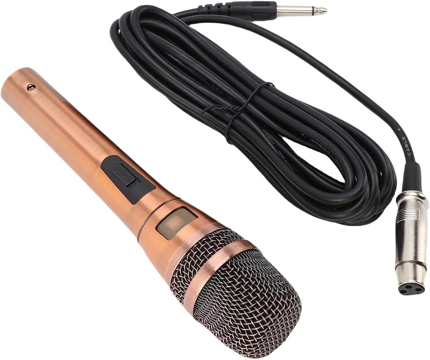 میکروفون داینامیک Fabater با الگوی دریافت صدای عالی برای استیج و خوانندگی در منزل، میکروفون سیم‌پیچ متحرک قوی برای بازتولید صدای واضح، رنگ مشکی