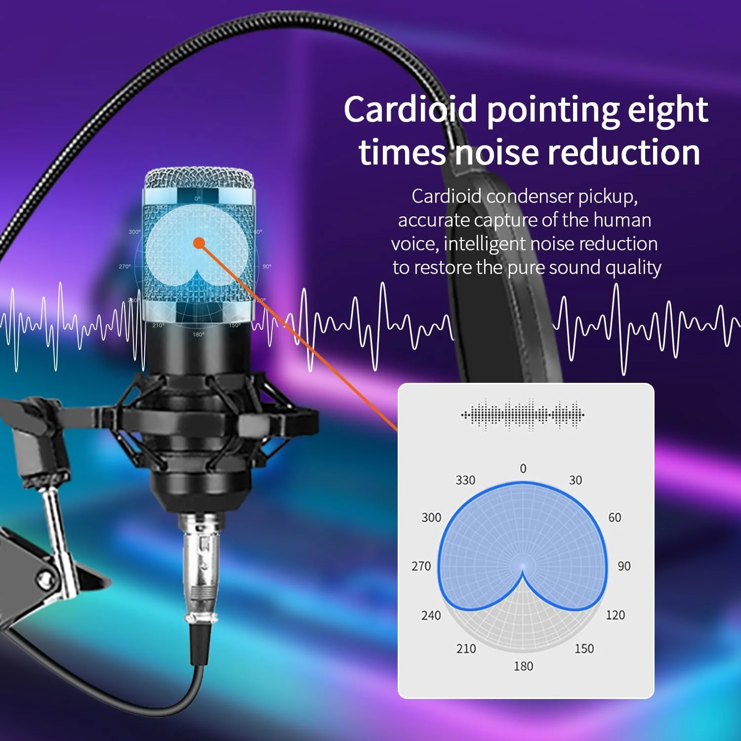 مجموعه تجهیزات پادکست F9، میکروفون استودیویی کاندنسر، کیت استارتر میکروفون پادکست استریمینگ با تغییر صدا، کارت صدای زنده رابط صوتی برای کامپیوتر، ولاگ، لایو، یوتیوب، تیک تاک (مشکی)
