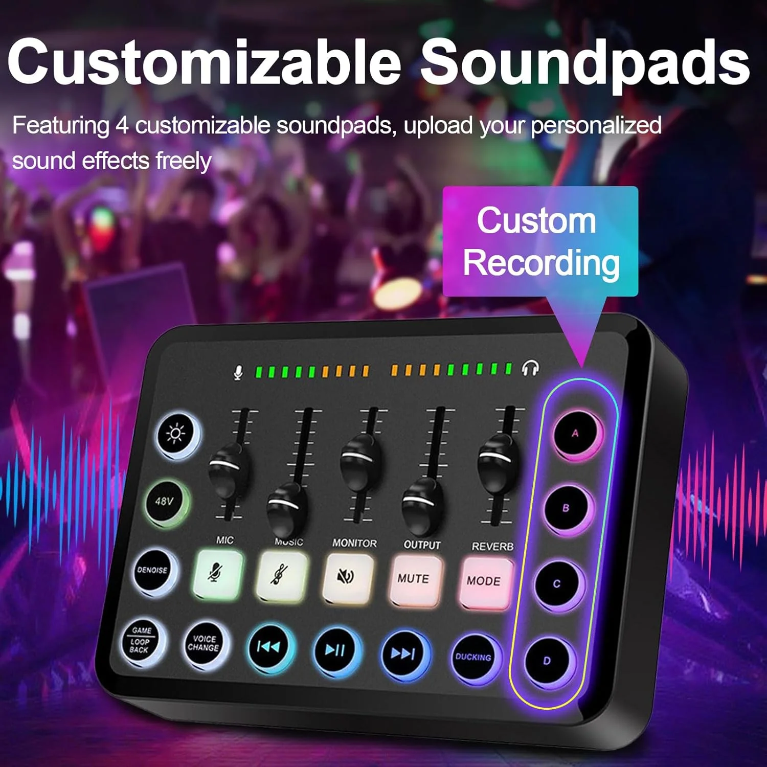 مجموعه تجهیزات پادکست برای یک نفر، کارت صدا با میکروفون کاندنسر XLR و کابل صوتی 3.5 میلی‌متری، نور RGB، قطع صدا، فانتوم پاور 48 ولت برای استریم، بازی، ضبط