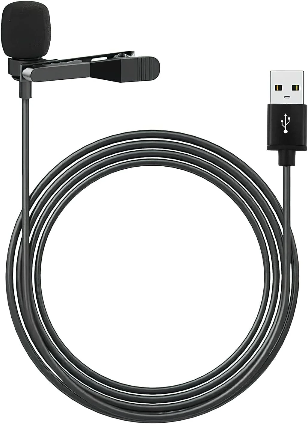 میکروفون یقه ای USB با طول 2 متر، اتصال آسان، میکروفون کندانسور همه جهته برای کامپیوتر، مک، لپ تاپ - عالی برای یوتیوب، اسکایپ، ضبط، پادکست و بازی