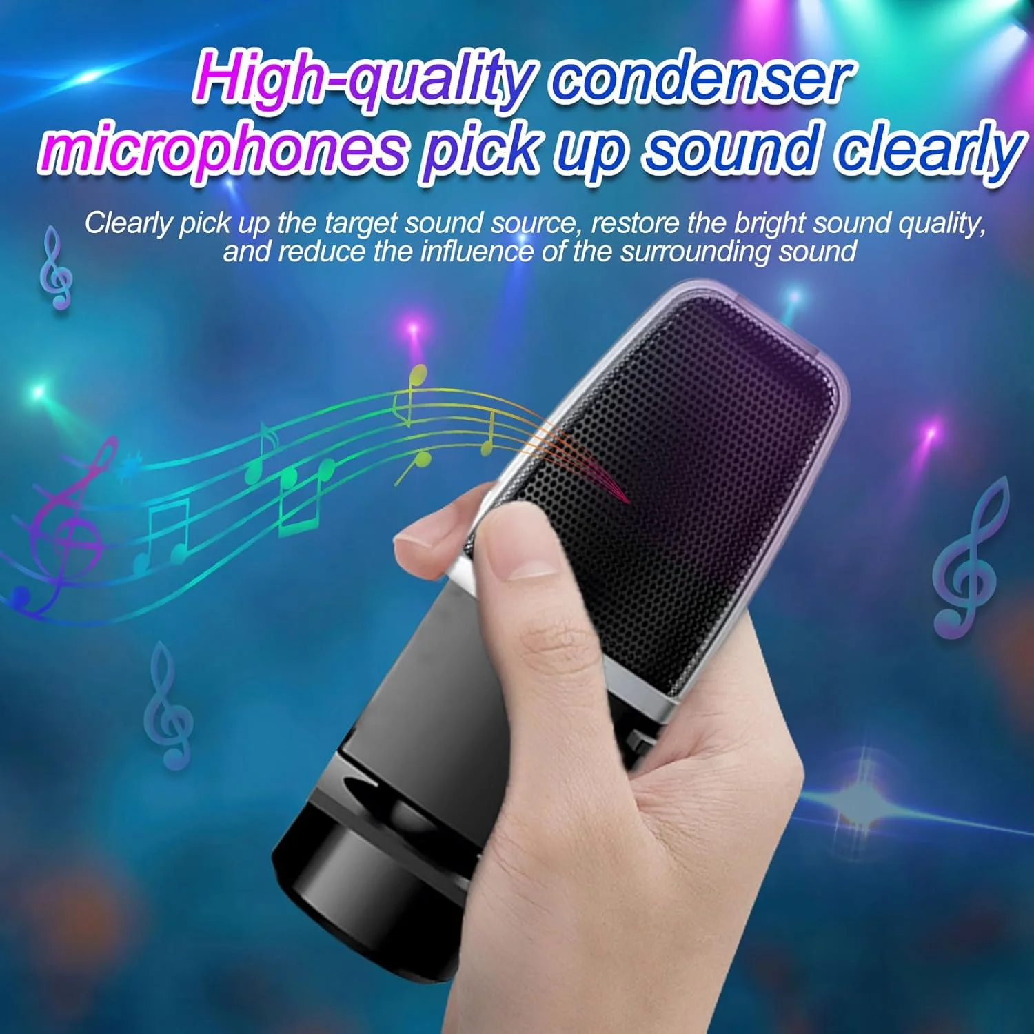 مجموعه تجهیزات پادکست، کارت صدای کامل با میکروفون کاندنسر برای تلفن هوشمند و کامپیوتر، کارت صدای زنده Plug-and-Play، ایده آل برای استریم، آواز، یوتیوب و بازی