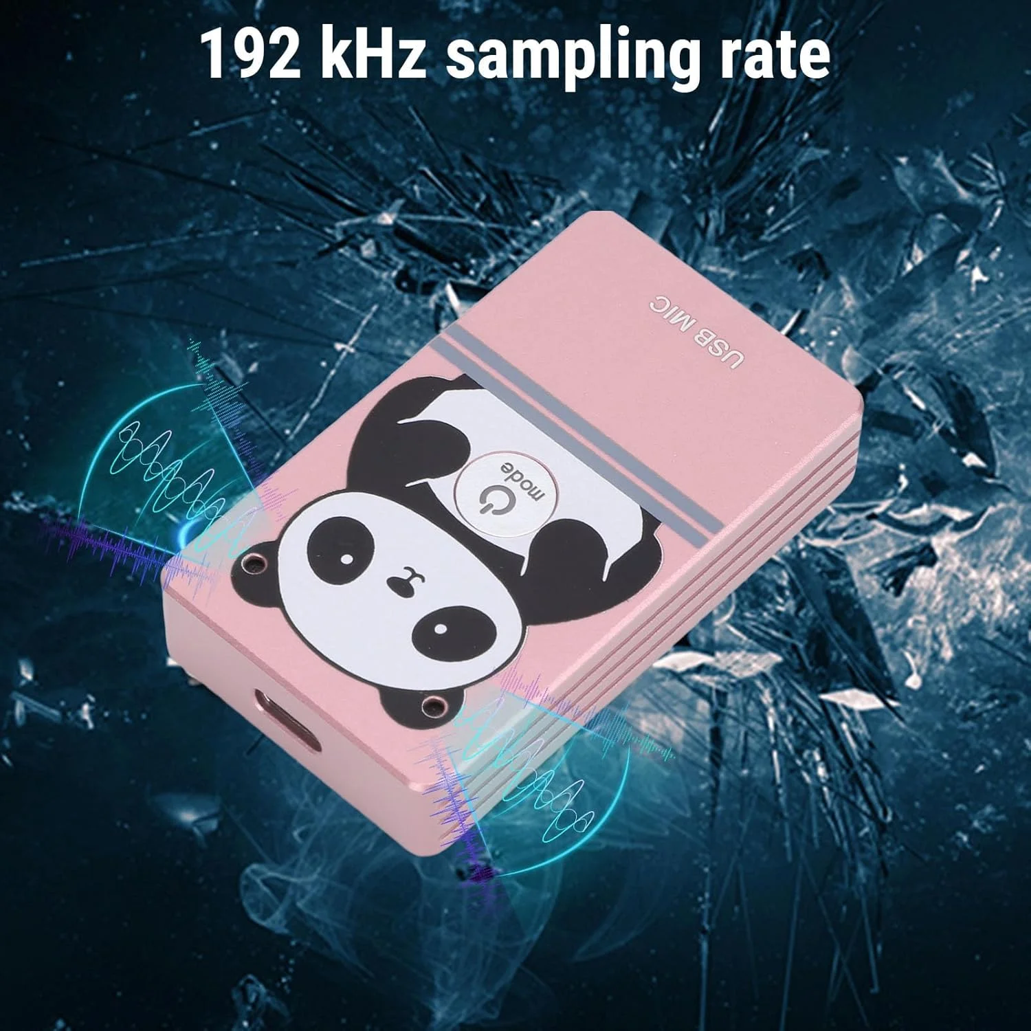 میکروفون USB الپریکو، میکروفون کامپیوتر 360 درجه همه جهته با قابلیت حذف نویز برای استریم، ضبط، بازی و تماس های ویدیویی (رزگلد)