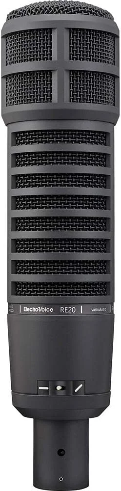 میکروفون گزارشگری الکترو-ویس RE20 (مشکی) به همراه لرزه‌گیر میکروفون 309A