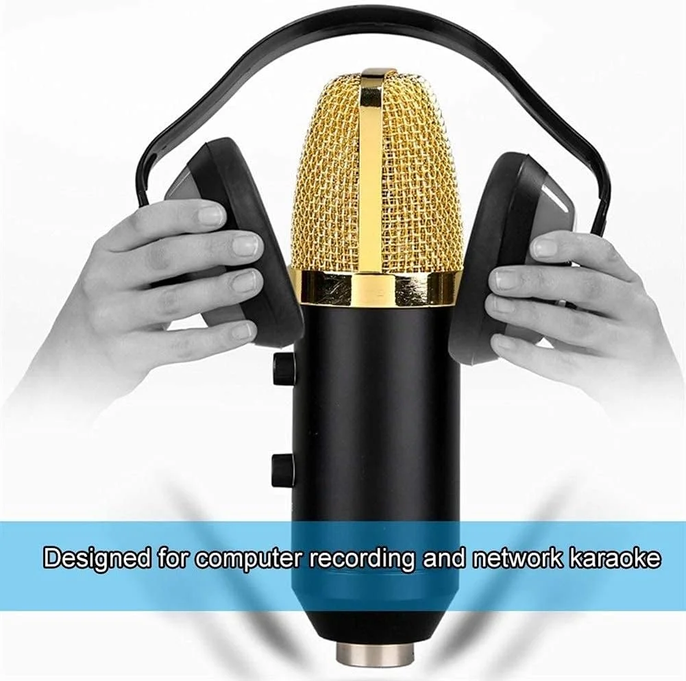 کیت میکروفون معلق USB برای ضبط صدا، میکروفون کاندنسر، دستگاه میکروفون کارائوکه شبکه ضبط کامپیوتر حرفه ای با کیفیت صدای HD